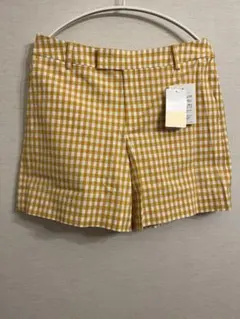 新品未使用LEDOMEショートパンツギンガムチェックイエローサイズ40のサムネイル