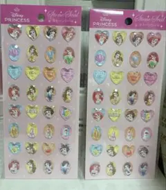 〖セリア〗ディズニープリンセス☆ストーンシール2枚セット☆