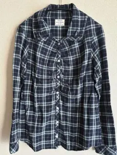 Heart Market★ネイビー系チェック長袖シャツ★フリーサイズ