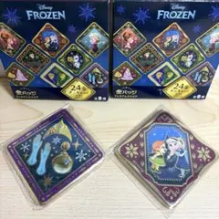 Disney Frozen 24金 バッジ プレミアムスクエア エルサ & アナ