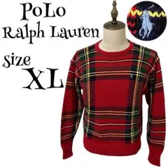 【90s】POLO RALPH LAUREN タータンチェック ニット セーター