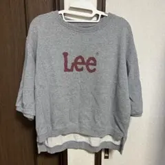 Lee グレー ロゴ トレーナー 7分袖