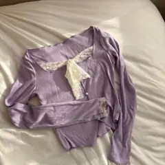 本日23日発送可！SHEIN リボンカーディガン 薄紫