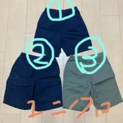 キッズ ハーフパンツ 3枚セット 120cmネイビー グリーン UNIQLO