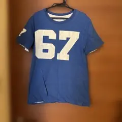 ハリウッドランチマーケット　ナンバープリント Tシャツ ブルー 67のサムネイル