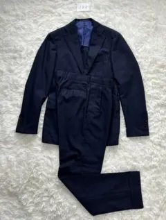 123 【美品】BEAMS F チェック柄 セットアップ スーツ 紺42のサムネイル