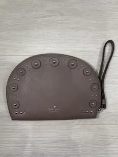 kate spade スタッズ付きポーチ ブラウン