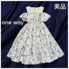 【最終価格】美品✨ワンウェイ　花柄　ワンピース　レース　オフショル風　おしゃれ