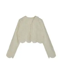Ameri UND LACE LIKE KNIT SHORT TOP 白のサムネイル