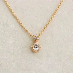 天然モルガナイト 淡いピンク フレンチテイスト S925銀14KGPネックレス