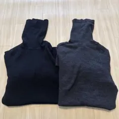UNIQLO エクストラファインメリノリブタートルネックセーター 2枚セット