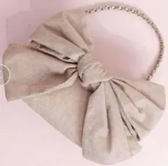 【新品未使用】3WAY ストラップ付ビッグリボン クラッチバッグ ピンク