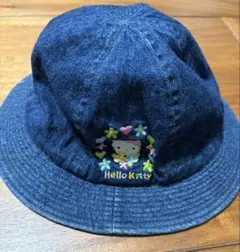 希少　平成レトロ　ハローキティ　キティちゃん　デニム　帽子　ハット　子供用