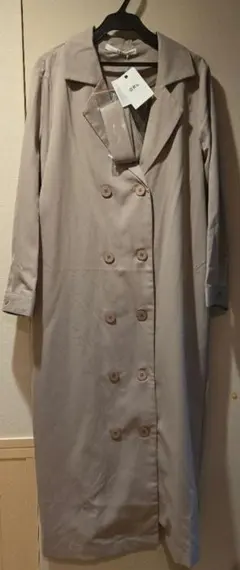 GRL ベージュ ダブルブレスト ロングコート