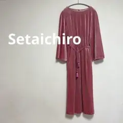 セタイチロウ　setaichiro ベロアワンピース　ピンク　レディース　S
