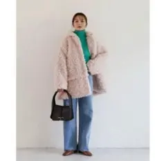 極美品 sea room lynn 完売色 モスグリーン ファーコート - メルカリ