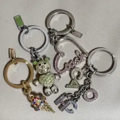COACH keychain Bag Charm rhinestone set