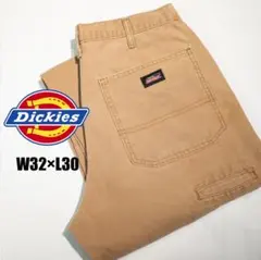 ディッキーズ ダブルニー メキシコ製 ワークパンツ ダック地 茶 38×30