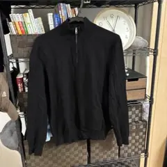 H&M スリムフィット ハーフジップ ニット M 黒