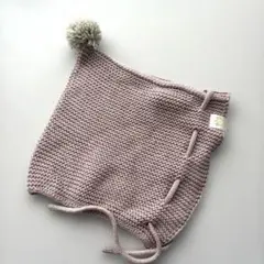 マールマール　ベビーニット帽子 ピンク　ボンネット