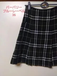 バーバリーブルーレーベル　グリーンスカート36