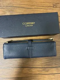 C COMPANY ネイビー レザー 筆箱