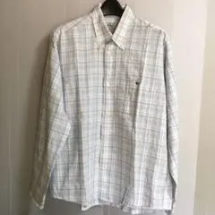 ラコステ長袖チェックシャツ ライトブルー LACOSTE