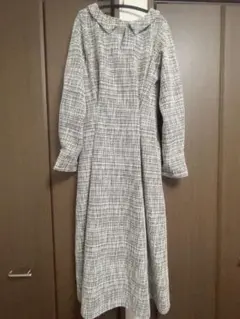 CINEMATIQ 2WAY ストレッチ ツイードワンピース ベージュ