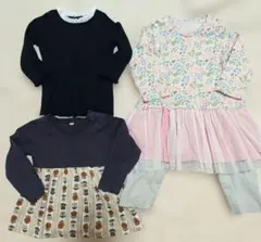 ベビー服 3点セット まとめ売り 長袖 トップス 80cm 綿100% 匿名配送