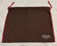 コーチ　ショッパー巾着袋　保存袋　茶色　coach 未使用