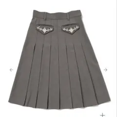 POPPY あさぎーにょグレー プリーツスカート ビジュー付き 最終値下げ POPPY プリーツラップミニスカート あさぎーにょ ポピー