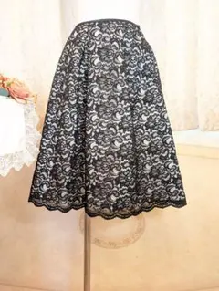 エムズグレイシー　総刺繍レース スカート38 　ブラック