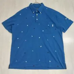 Karl Helmut ポロシャツ ブルー 刺繍 半袖 ピンクハウス 日本製 Lのサムネイル