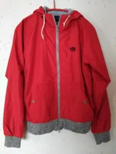 【値下げしました】メンズパッゾリクエスト　フード付きジップアップブルゾン　赤
