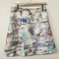 アルマーニ　スカート　ベージュ　GIORGIO ARMANI モザイク柄　シルクのサムネイル