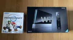 Nintendo Wii 黒 本体一式セット+マリオカートwiiハンドルセット
