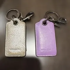 COACH バッグチャーム キーホルダー ブラック パープル - メルカリ