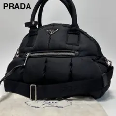 u99【未使用級】プラダ　ナイロン　ボンバーブラック　2wayショルダーバッグ.