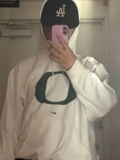 90s NIKE Oロゴ ホワイトパーカー