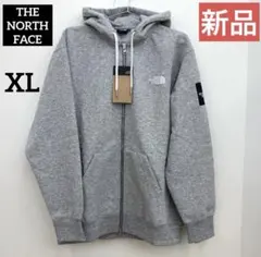 【新品】THE NORTH FACE／スクエアロゴフルジップ グレー XLサイズ