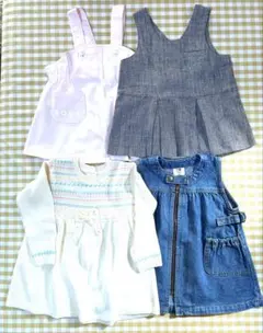 ベビー服 90cmファミリアワンピース ジャンパースカート 3点