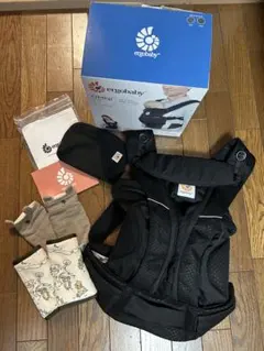 美品　エルゴベビー オムニブリーズ 抱っこ紐 ブラック メッシュ　箱あり　おまけ