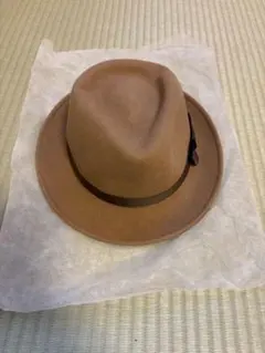 Minnetonka ブラウン スエード テンガロンハット 編み込みバンド付き