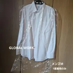 グローバルワーク　長袖シャツ ホワイト　白シャツのサムネイル