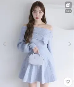 ナイスクラップオフショルプリーツワンピース