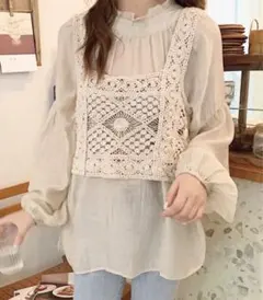 クロッシェ編み レース ビスチェ