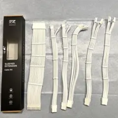 EZDIY-FAB PC電源延長スリーブケーブルキット 6本セット(ホワイト)
