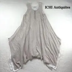 イチアンティークス　リネン　ワンピース　生成り　ノースリーブ　レイヤード　ロング