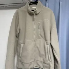 GU ボアブルゾン　フルジップ　XL ベージュ　ボアフリース