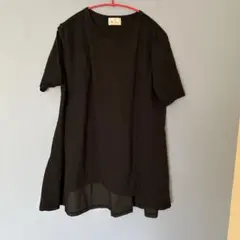 Mao made バックギャザー 半袖カットソー ブラックのサムネイル